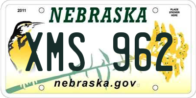 NE license plate XMS962