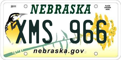 NE license plate XMS966