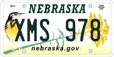 NE license plate XMS978