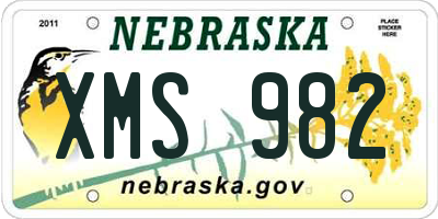 NE license plate XMS982