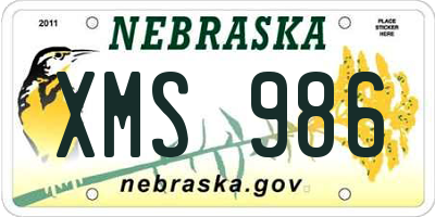 NE license plate XMS986