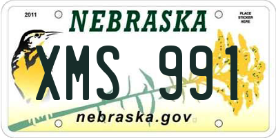 NE license plate XMS991