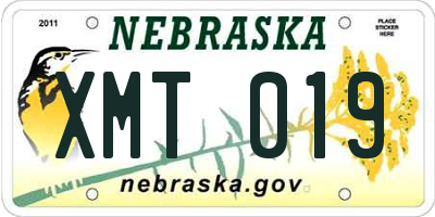 NE license plate XMT019