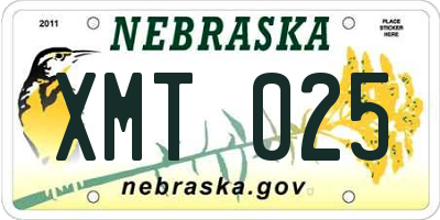 NE license plate XMT025