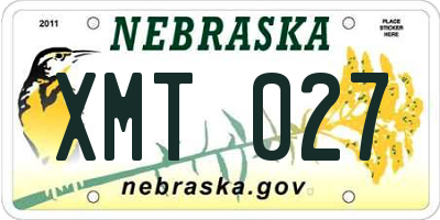 NE license plate XMT027