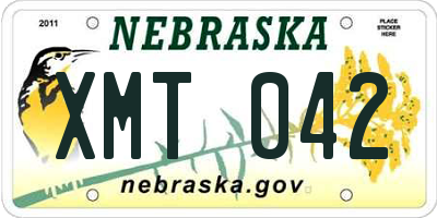 NE license plate XMT042