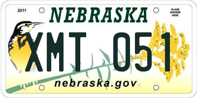 NE license plate XMT051