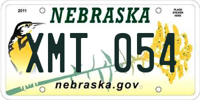 NE license plate XMT054