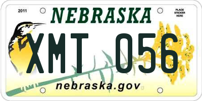 NE license plate XMT056