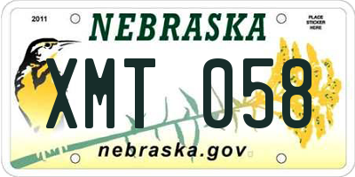 NE license plate XMT058