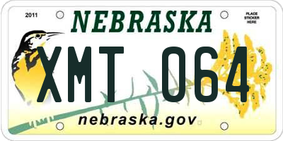 NE license plate XMT064