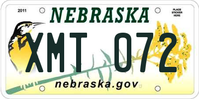 NE license plate XMT072