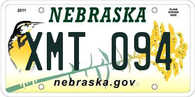 NE license plate XMT094