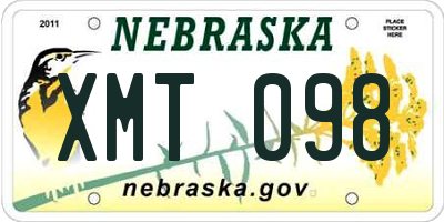 NE license plate XMT098