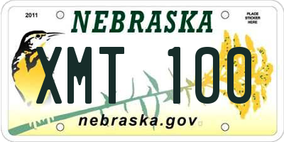 NE license plate XMT100