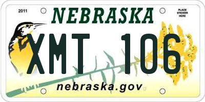 NE license plate XMT106
