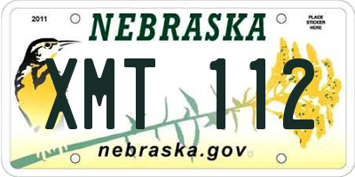 NE license plate XMT112