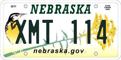 NE license plate XMT114