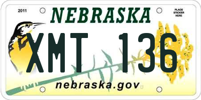 NE license plate XMT136