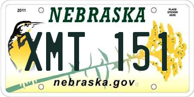 NE license plate XMT151