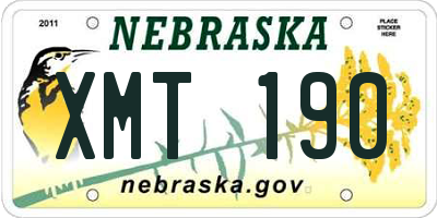 NE license plate XMT190