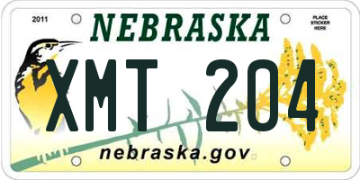 NE license plate XMT204