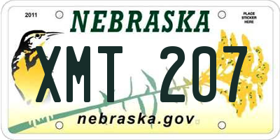 NE license plate XMT207