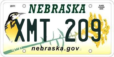 NE license plate XMT209