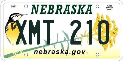 NE license plate XMT210