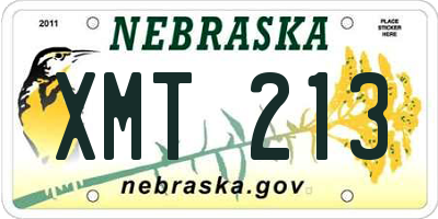 NE license plate XMT213