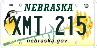 NE license plate XMT215