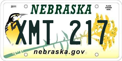 NE license plate XMT217
