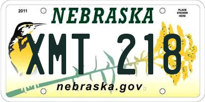 NE license plate XMT218