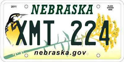 NE license plate XMT224
