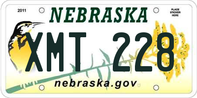 NE license plate XMT228