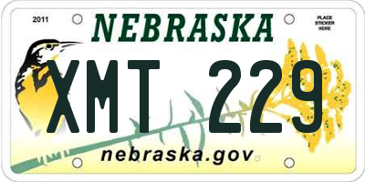 NE license plate XMT229