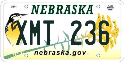 NE license plate XMT236