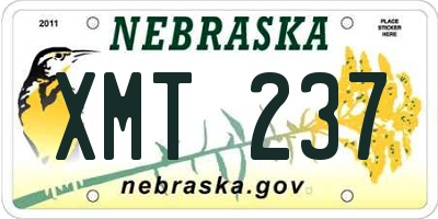 NE license plate XMT237