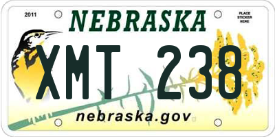 NE license plate XMT238