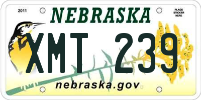 NE license plate XMT239