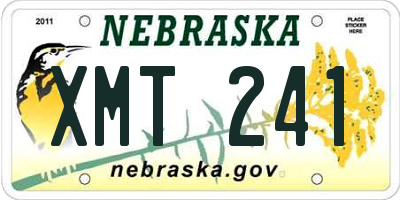 NE license plate XMT241