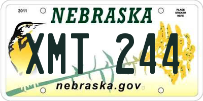 NE license plate XMT244