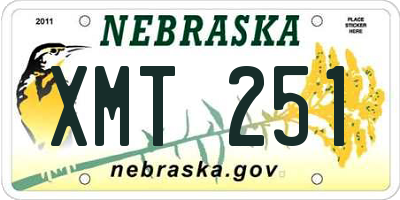 NE license plate XMT251
