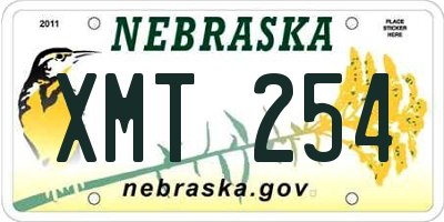 NE license plate XMT254