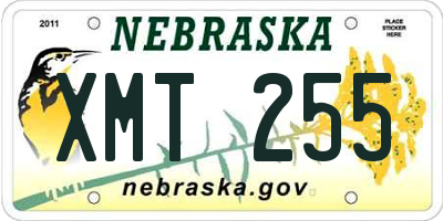NE license plate XMT255