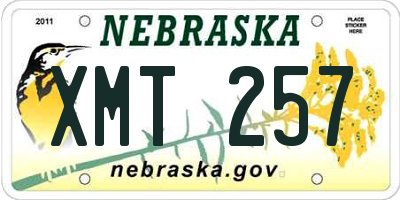 NE license plate XMT257