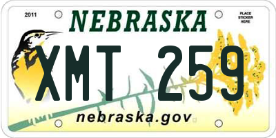 NE license plate XMT259