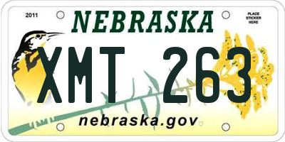 NE license plate XMT263
