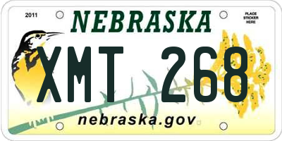 NE license plate XMT268