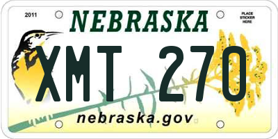 NE license plate XMT270